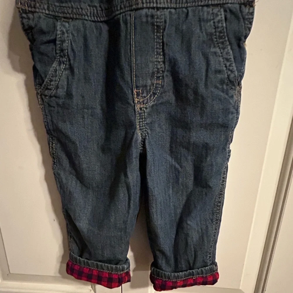 Oshkosh B’Gosh Kids Toddlers Denim Overalls Flannel Lined size 2T